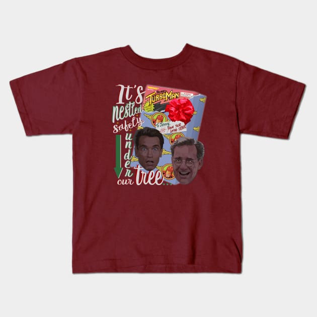 Jingle All the Way Turboman Kids T-Shirt by Screen Fiend Merch